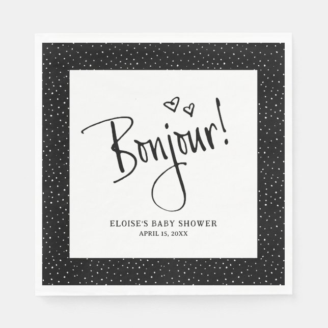Serviette En Papier Bonjour ! Paris Doodle Croquis Serviettes personna (Devant)