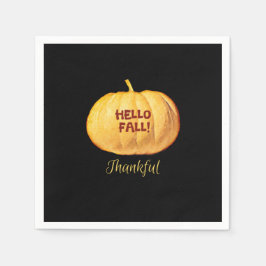 Serviette En Papier Bonjour TOMBE Merci Gratitude Automne Citrouille