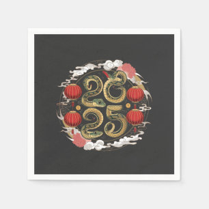 Serviette En Papier Bonne année chinoise 2025 Culture des serpents