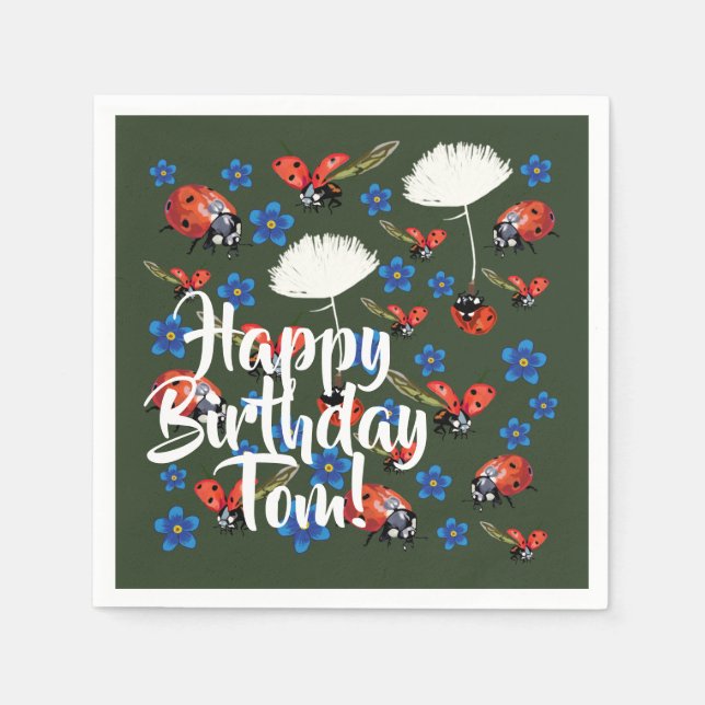 Serviette En Papier Bonne Anniversaire Lovely Spring Paper Napkins (Devant)