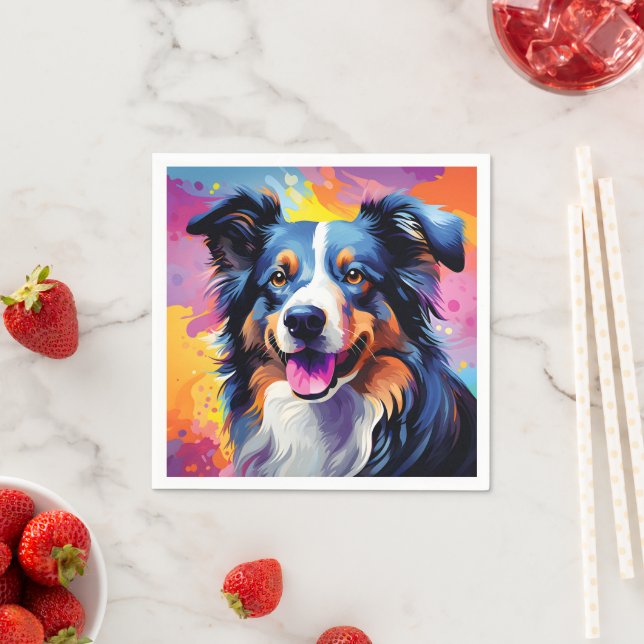 Serviette En Papier Bonne aquarelle Sunny Puppy (En situation)