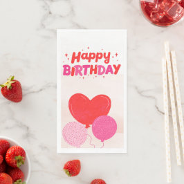 Serviette En Papier Bonne carte de voeux d'anniversaire pliée