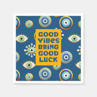 Serviette En Papier Bonne chance et Vibes Mal Eye Napkin