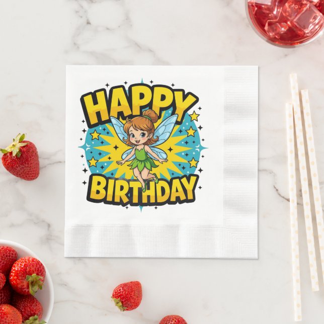 Serviette En Papier Bonne fête d'anniversaire (En situation)