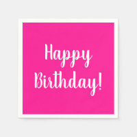 Bonne fête d'anniversaire Hot rose blanc