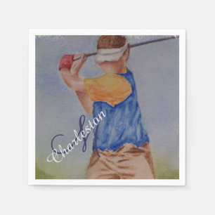 Serviette En Papier Bonne fête de la fête du Golfeur