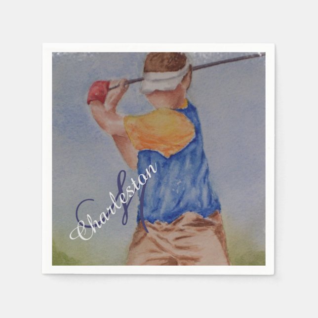 Serviette En Papier Bonne fête de la fête du Golfeur (Devant)