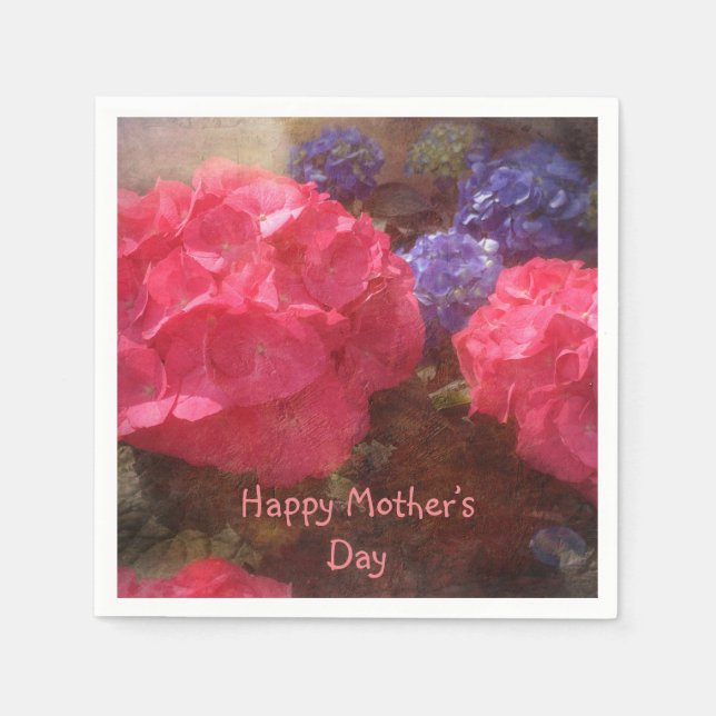 Serviette En Papier Bonne fête des mères Hydrangeas (Devant)
