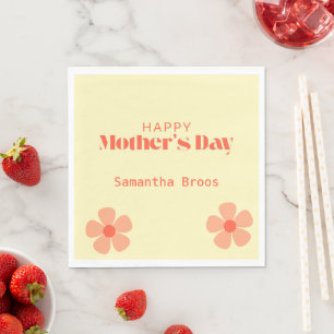 Serviette En Papier Bonne fête des mères pêche fleurs rose