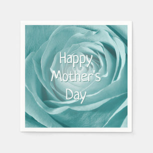 Serviette En Papier Bonne fête des mères Rose Turquoise Photographie A