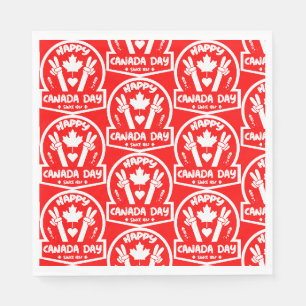 Serviette En Papier Bonne fête du Canada 1er juillet