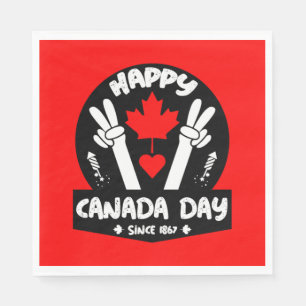 Serviette En Papier Bonne fête du Canada 1er juillet