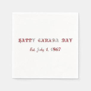 Serviette En Papier Bonne fête du Canada Est. 1er juillet 1867 Typogra