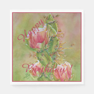 Serviette En Papier Bonne fête Fête Fleurs du désert