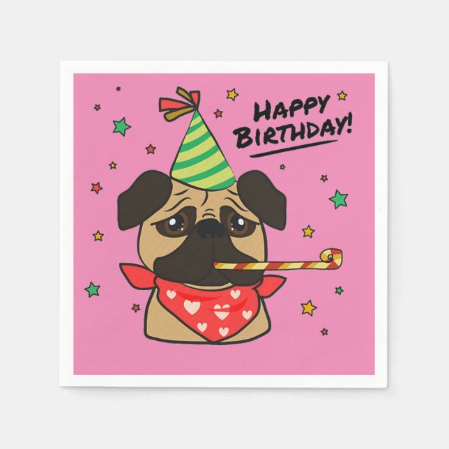 Serviette En Papier Bonne fille Carlin d'anniversaire (Devant)