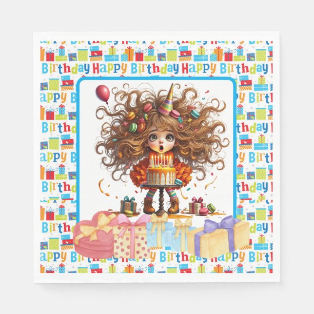 Serviette En Papier Bonne fille d'anniversaire (Devant)