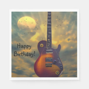 Serviette En Papier Bonne Guitare électrique d'anniversaire
