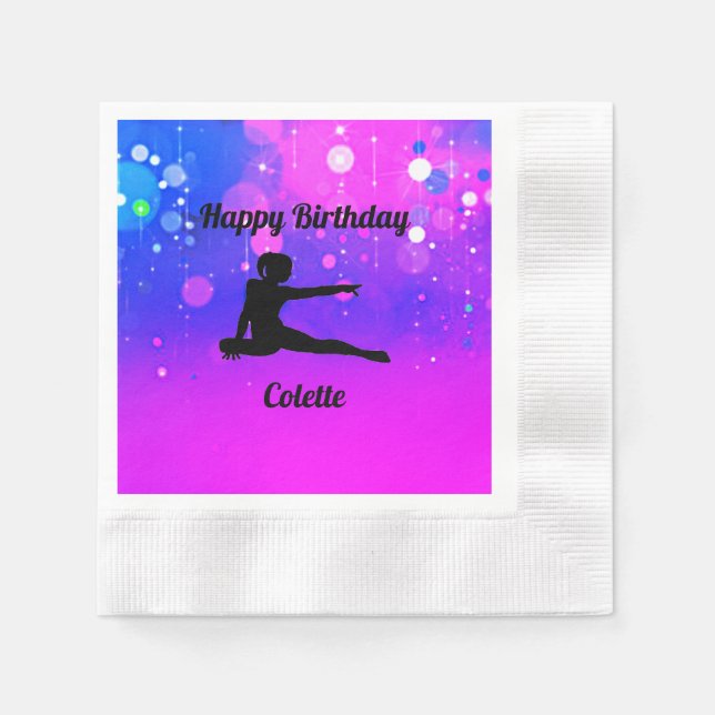 Serviette En Papier Bonne Gymnastique d'anniversaire (Devant)