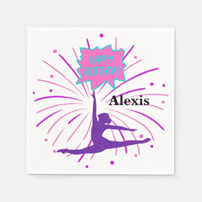 Serviette En Papier Bonne Gymnastique d'anniversaire Personnalisée (Devant)