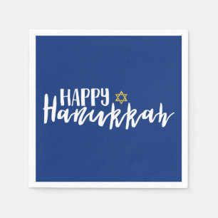 Serviette En Papier Bonne Hanoukka Star de David Holiday Napkin