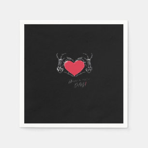 Serviette En Papier Bonne Journée ! Squelette Mains Avec Coeur Classiq