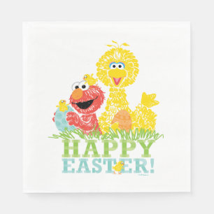 Serviette En Papier Bonne Pâques d'Elmo & Big Bird
