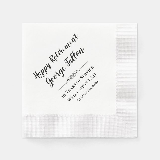 Serviette En Papier Bonne retraite serviettes personnalisées (Devant)
