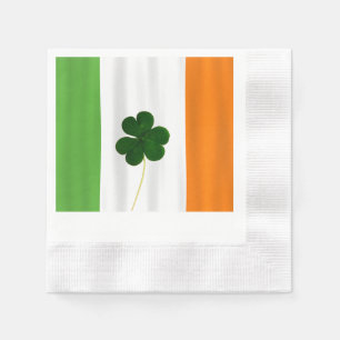 Serviette En Papier Bonne St. Patrick's Day Irlandais Drapeau Shamrock