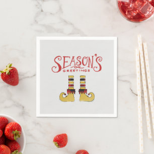 Serviette En Papier Bonnes Fêtes Elf Chaussures