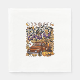 Serviette En Papier Boo Halloween Camion Vintage Fantôme Citrouilles L