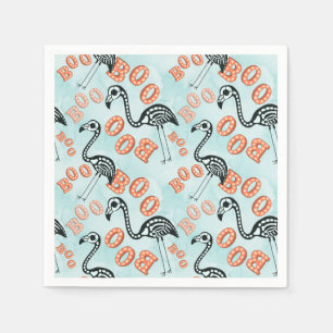 Serviette En Papier Boo Halloween Flamant rose Skeleton
