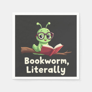 Serviette En Papier Bookworm Littéralement Littéralement Literary Drôl