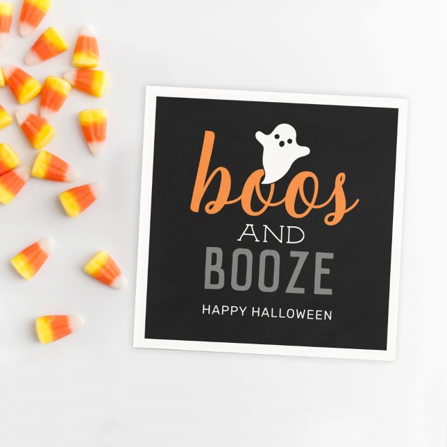 Serviette En Papier Boos et Booze Halloween Party (Créateur téléchargé)