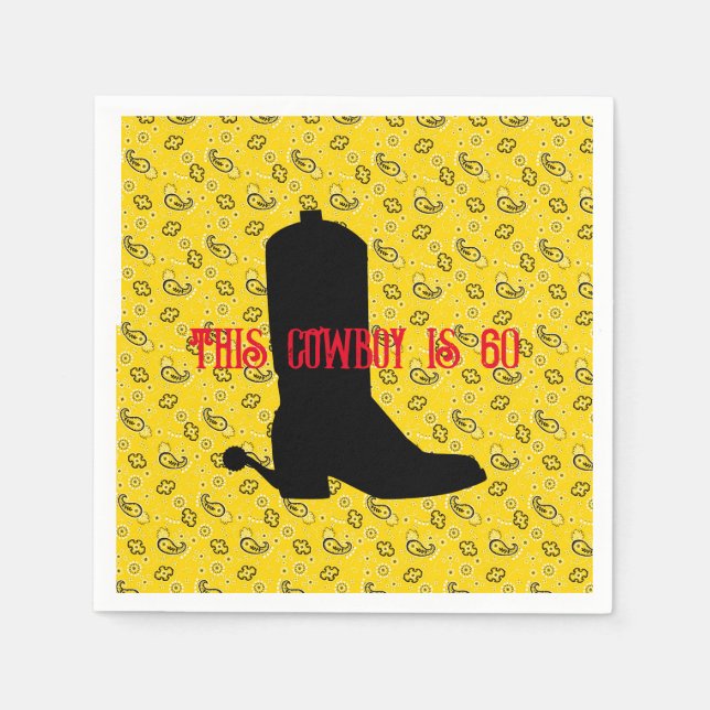 Serviette En Papier Boot Cowboy lance Silhouette Bandana 60e anniversa (Devant)