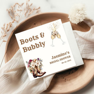Serviette En Papier Boots & Bubbly Boho Western Bride douche Party
