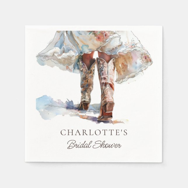 Serviette En Papier Boots Fête des mariées serviettes (Devant)