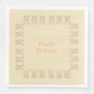 Serviette En Papier Bordure accentuée florale