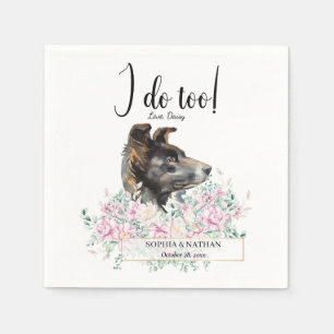 Serviette En Papier Bordure Collie Chien Mariage Cocktail Serviettes