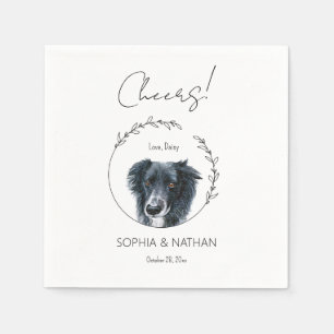 Serviette En Papier Bordure simple Collie Chien Mariage Cocktail Napki