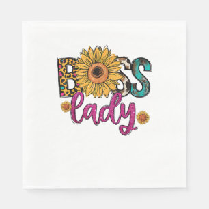 Serviette En Papier Boss Lady Tournesol Léopard Vache Imprimante W