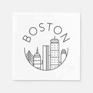 Serviette En Papier Boston City Skyline, boston ma skyline