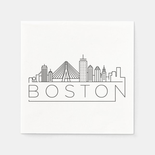 Serviette En Papier Boston City Skyline, boston ma skyline (Devant)