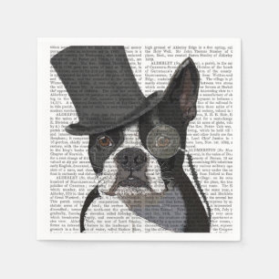 Serviette En Papier Boston Terrier, Formal Hound et Casquette