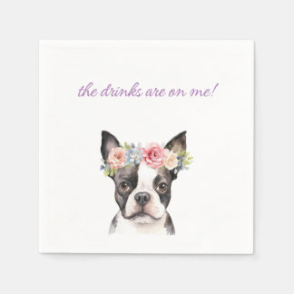 Serviette En Papier Boston Terrier Mariage Napkin