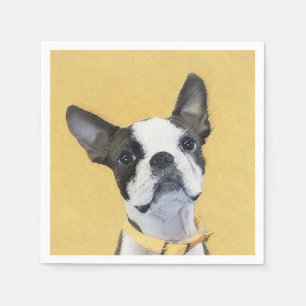 Serviette En Papier Boston Terrier Peinture - Cute Original Chien Art