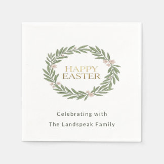 Serviette En Papier Botanical Gold Olive Wreath Easter