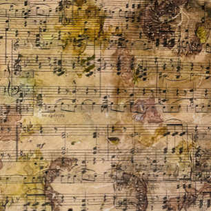 Serviette En Papier Botanical Grunge Floral Sheet Music Napkin