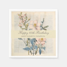  Botanical Vintaqe Wildflower 80th Birthday