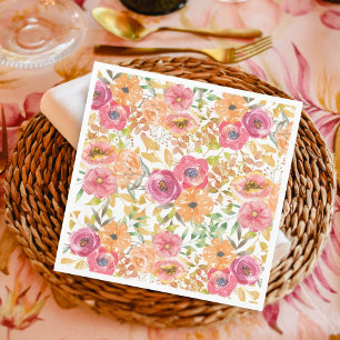 Serviette En Papier Botanique Automne Floral Wedding shower aquarelle