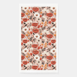 Serviette En Papier Botanique Boho Automne Fleur sauvage Meadow Motif